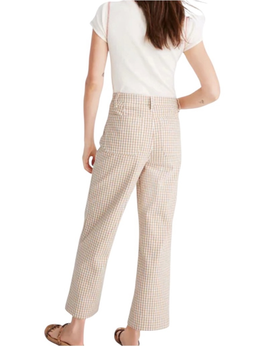MADEWELL Gingham Check Slim Emmet Wide Leg Pants Size 29 - Picture 10 of 15